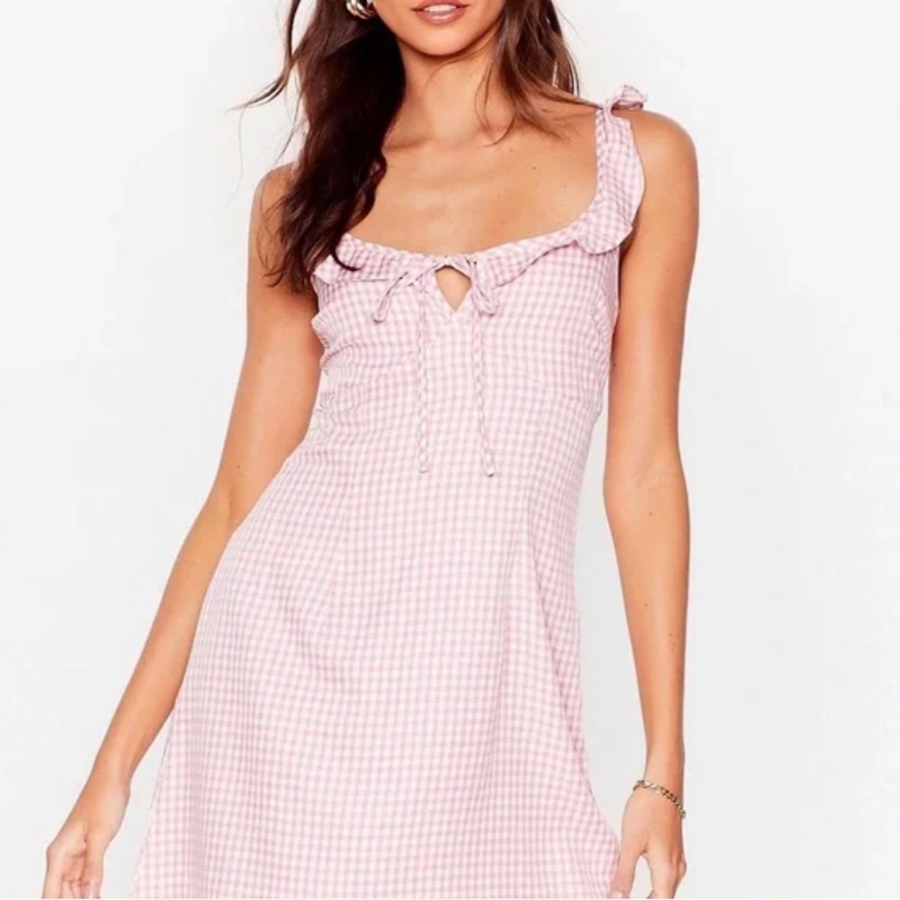 Nastygal Pink Gingham Dress